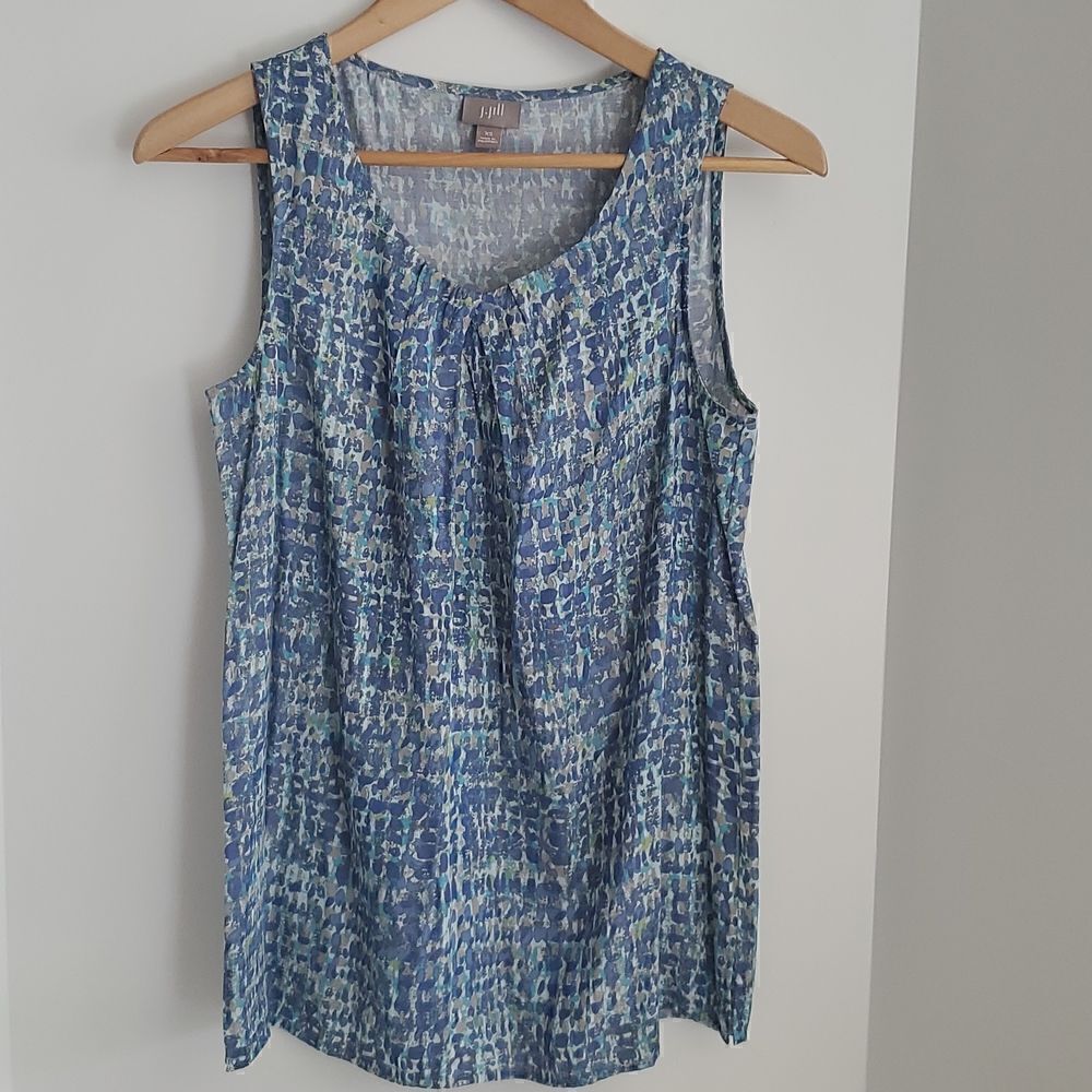 J. Jill Blue Print Tank Sleeveless Top Size XS